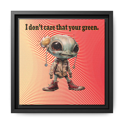 I don't care that your green - framed canvas art (yellow-orange wave)
