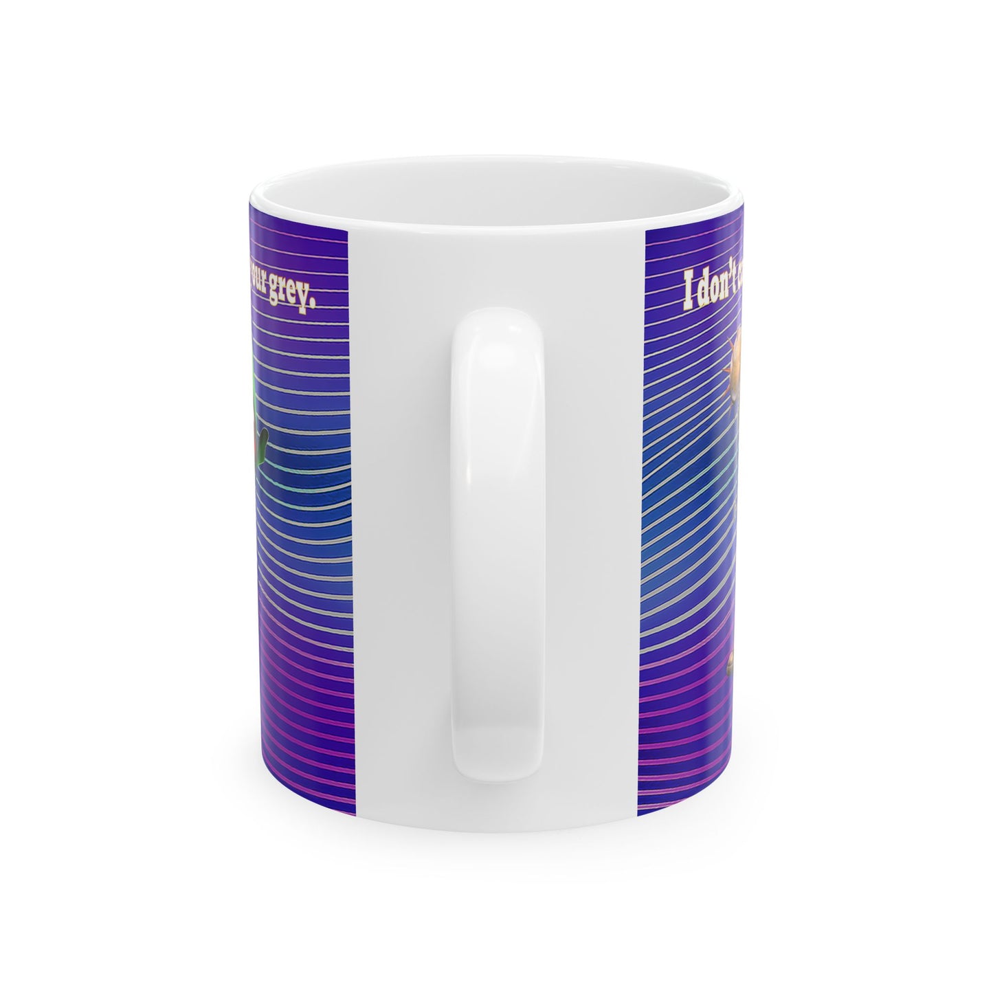 I don't care that your grey - White Mug (purple wave)