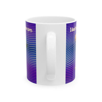 I don't care that your grey - White Mug (purple wave)