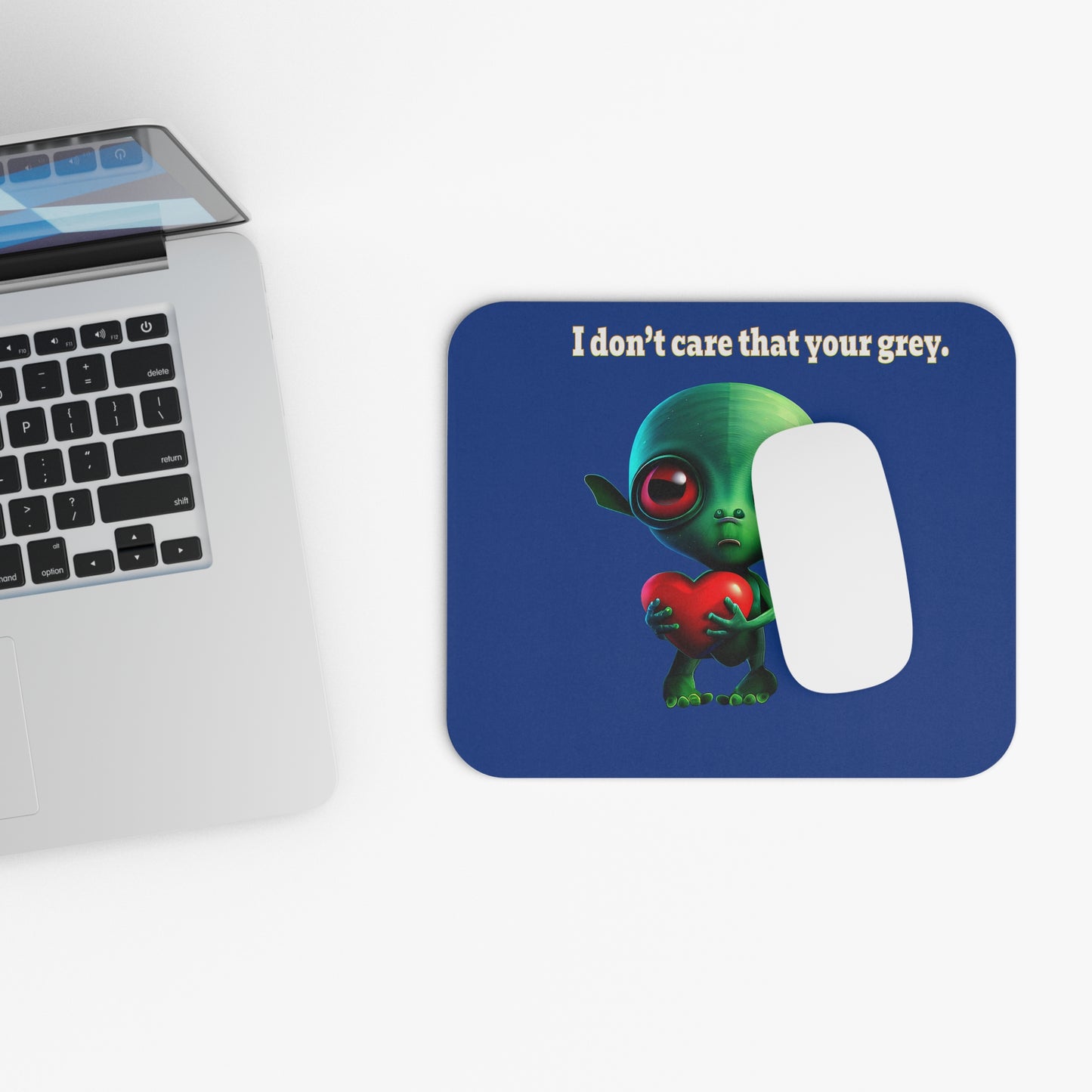 I don't care that your grey - Mouse Pad (Rectangle) (dark blue)