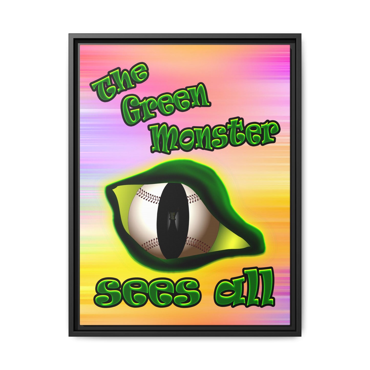 green monster - framed canvas art (color blur)