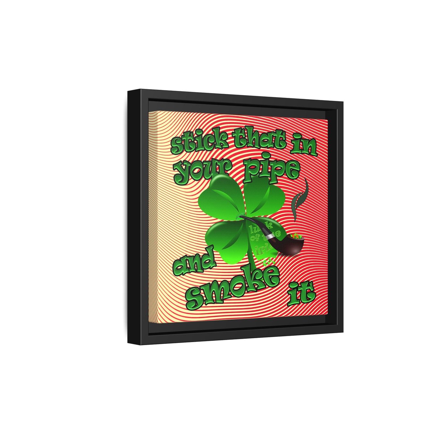 stick that in your pipe and smoke it - framed canvas art (yellow-orange wave)