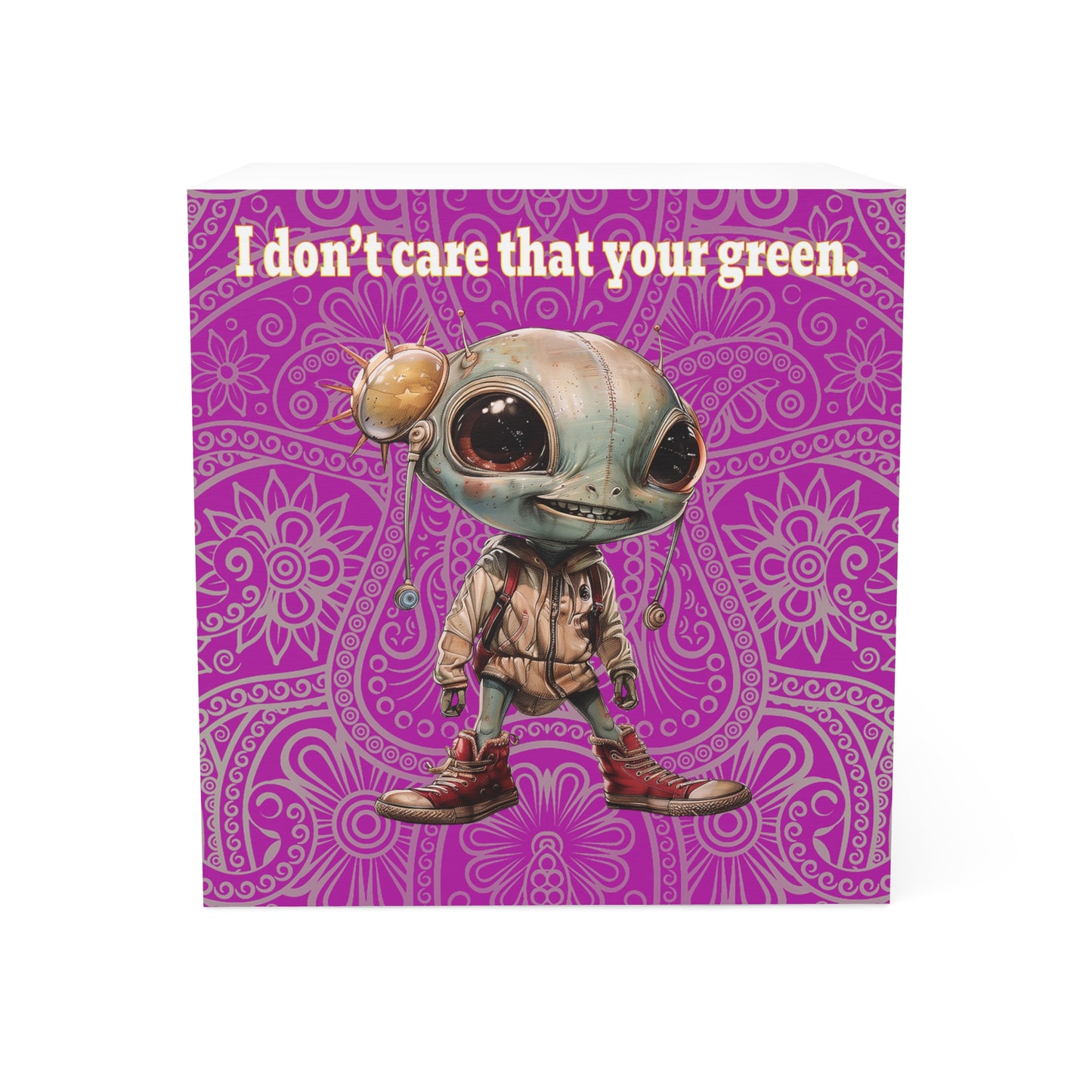 I don't care that your green - note cube (pink swirl)