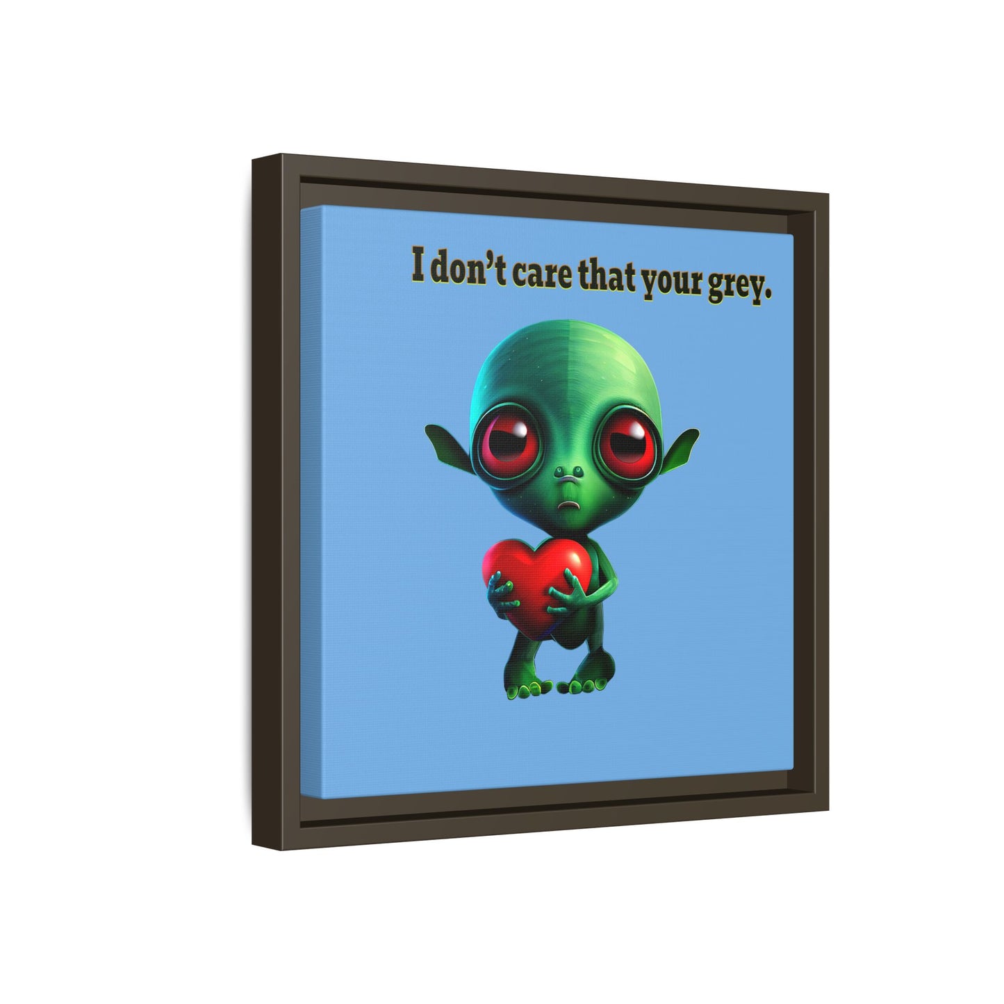 I don't care that your grey - framed canvas art (light blue)