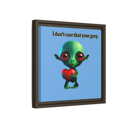 I don't care that your grey - framed canvas art (light blue)