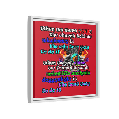 doggystyle - framed canvas art (dark red)