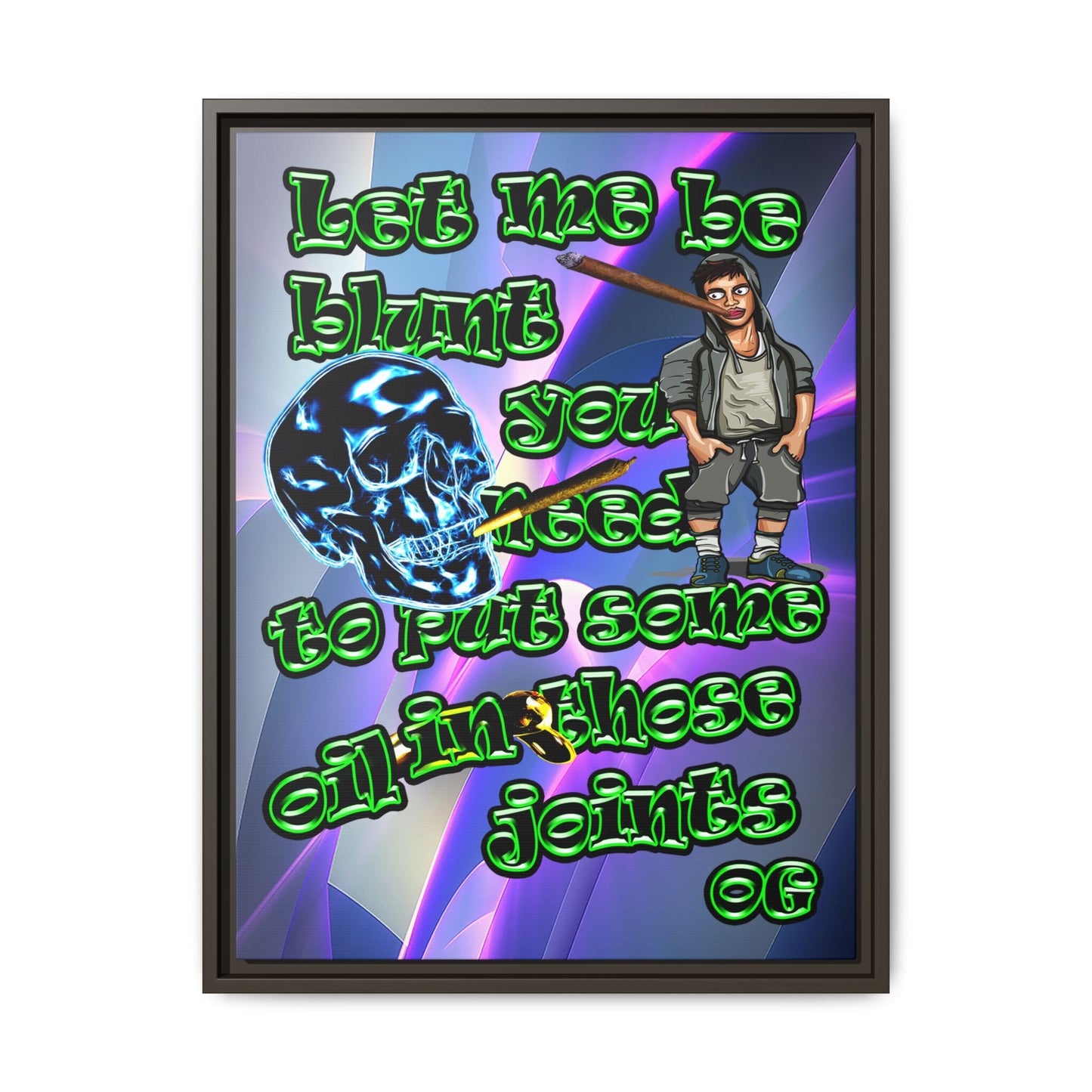 og - framed canvas art (grey-pink wave)