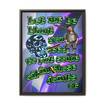 og - framed canvas art (grey-pink wave)