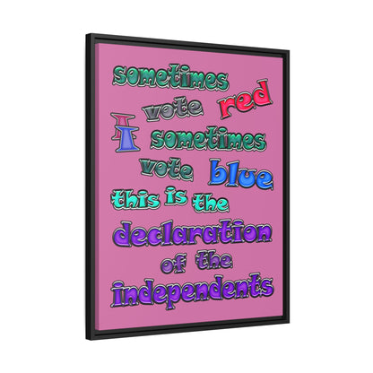 declaration of the independents - framed canvas art (light pink)