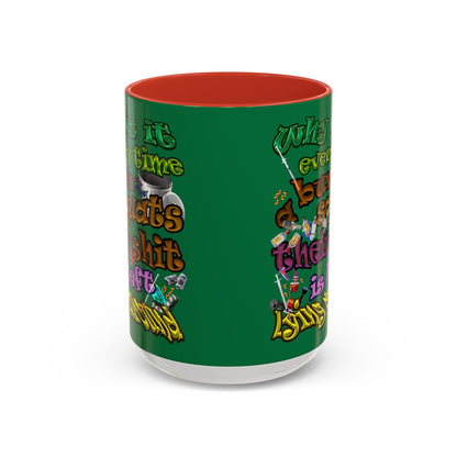 the bum's shit - Accent Mug (dark green)