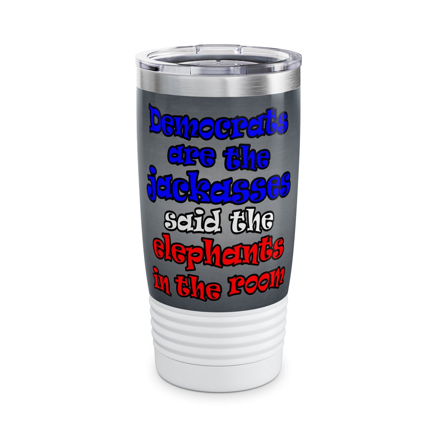 donkeys and elephants - Ringneck Tumbler, 20oz (grey-light grey)