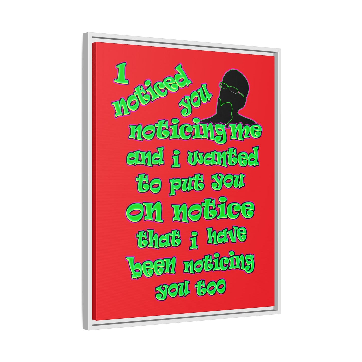 noticed you noticing - framed canvas art (red)