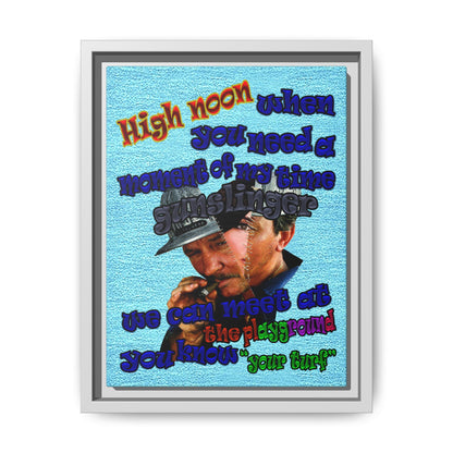 high noon - framed canvas art (faded blue)