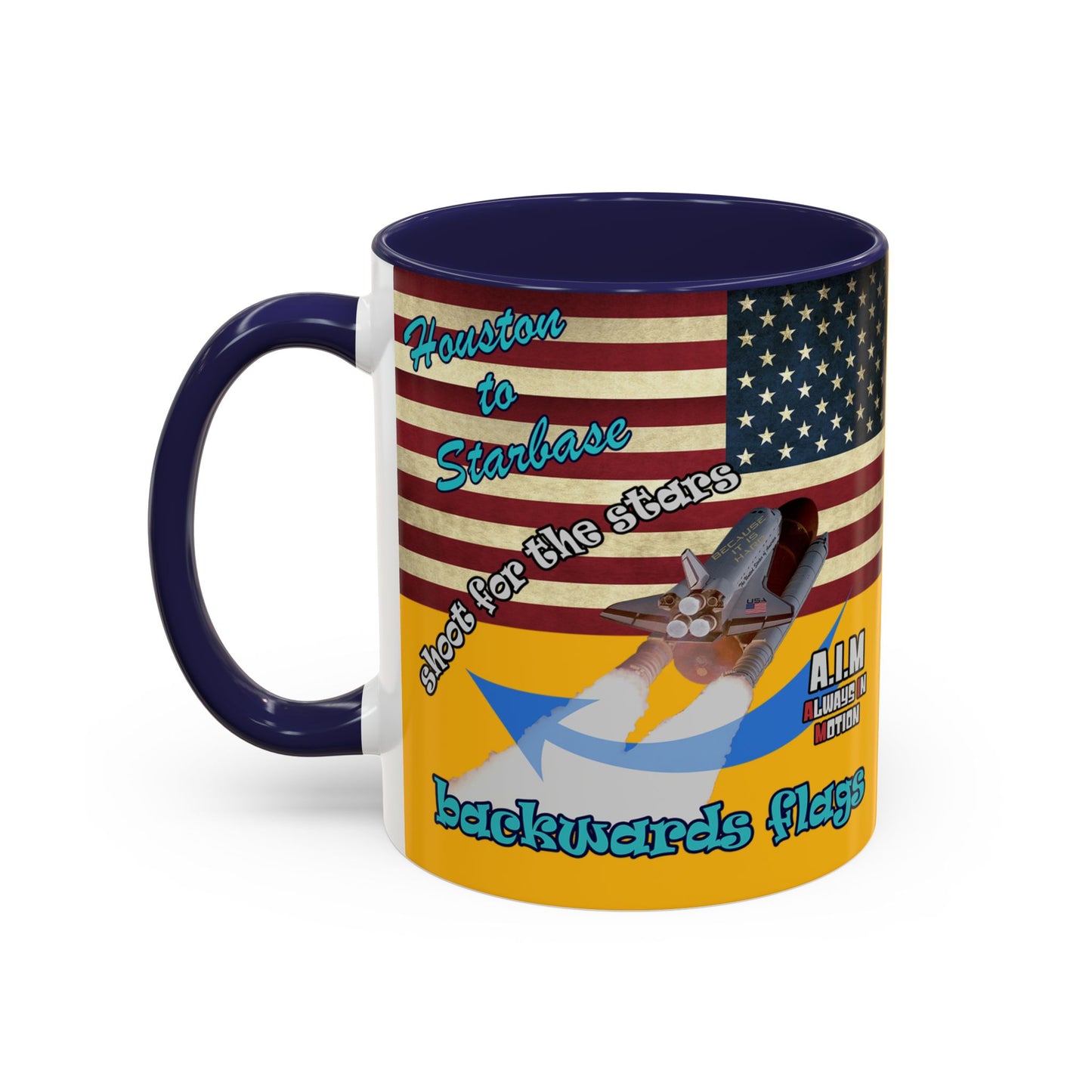 shoot for the stars - Accent Mug (yellow)