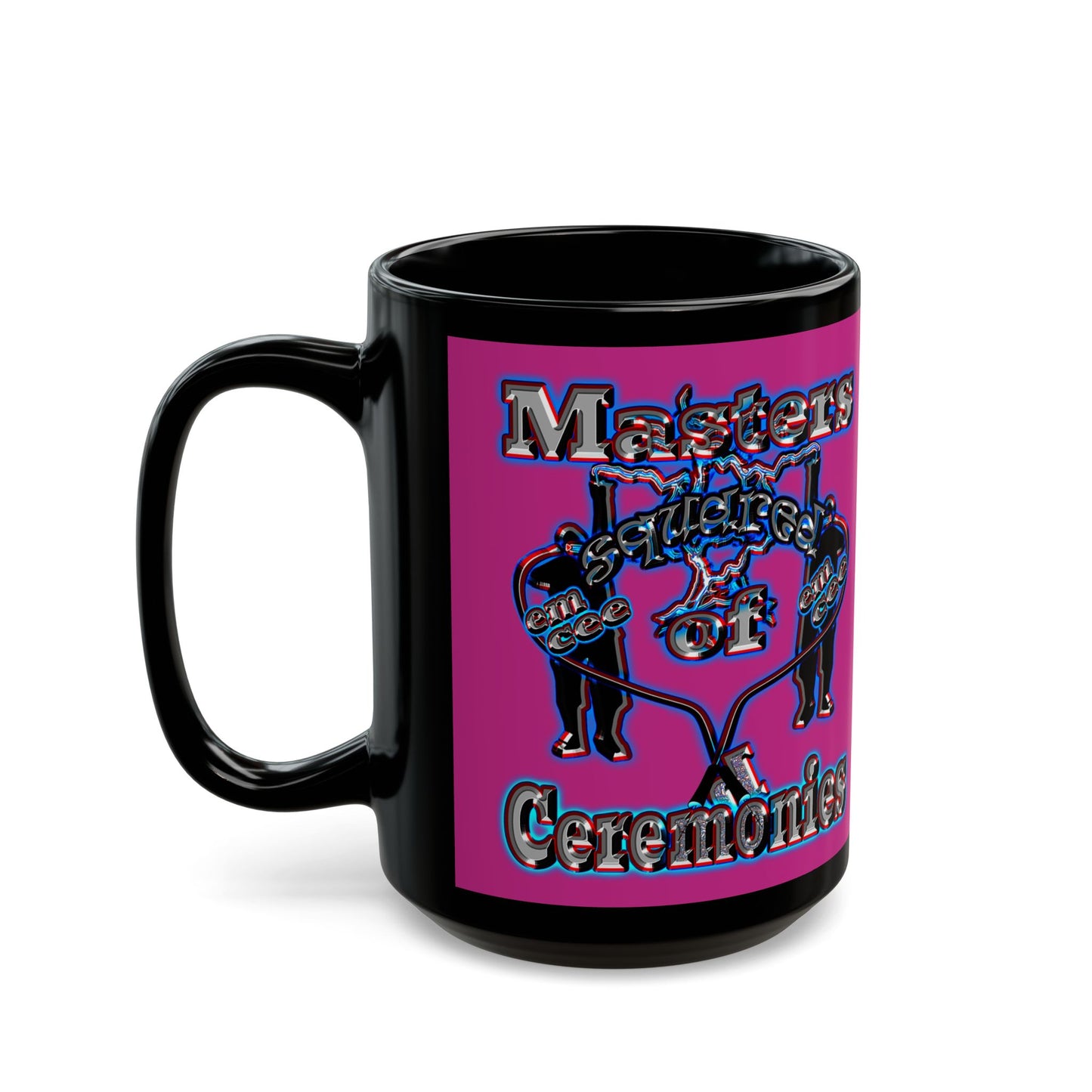em cee squared - Black Mug (pink)