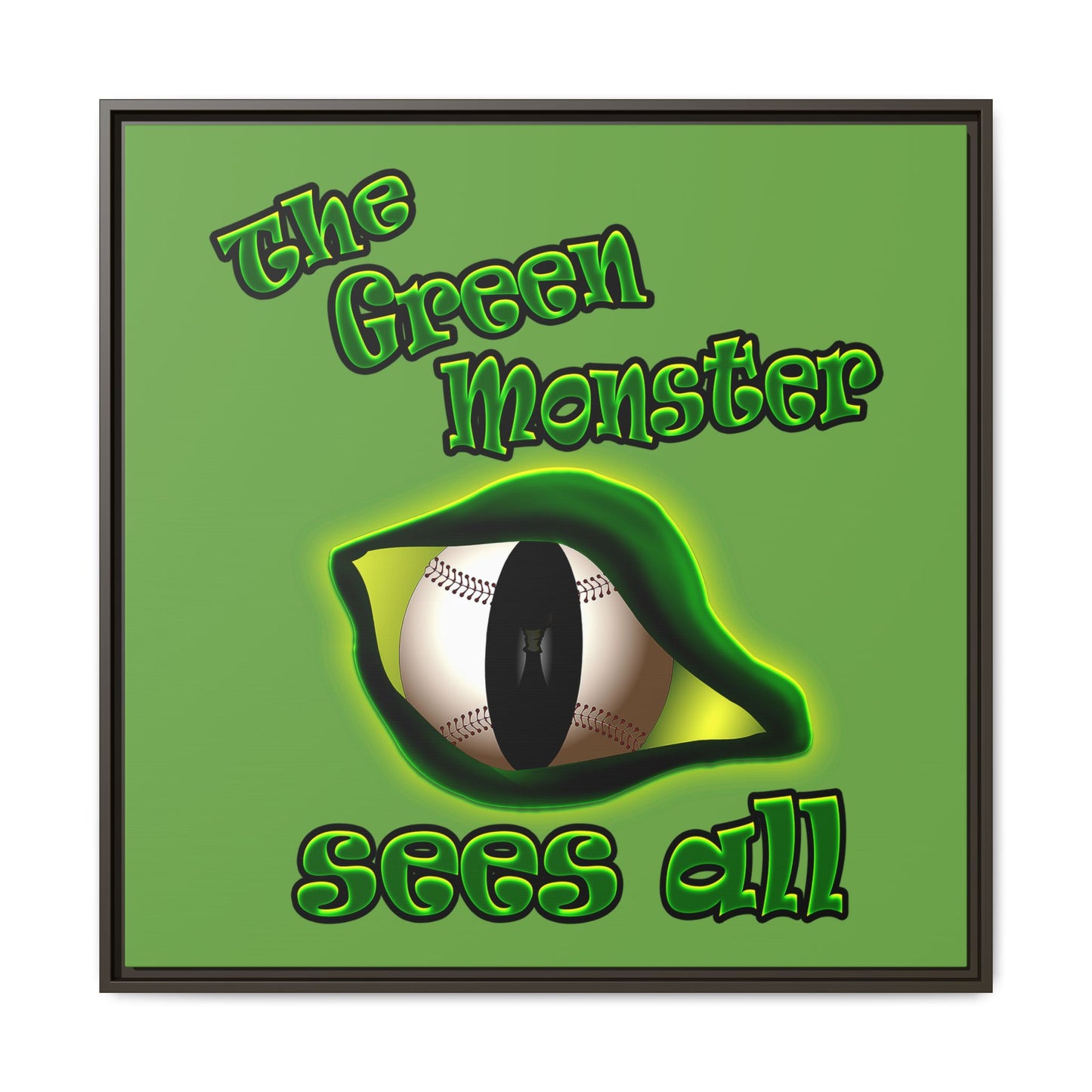green monster - framed canvas art (green)