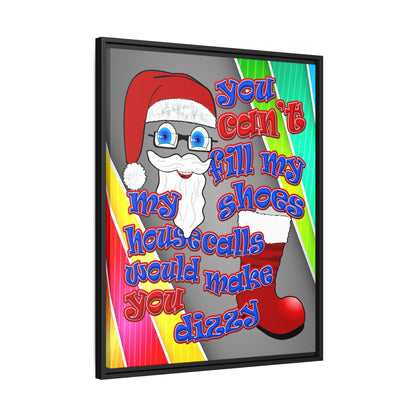 santa's shoes - framed canvas art (rainbow split)