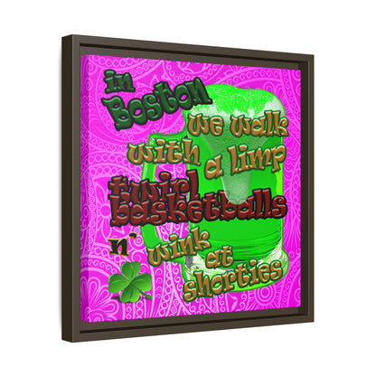 celtics logo - framed canvas art (pink swirl)