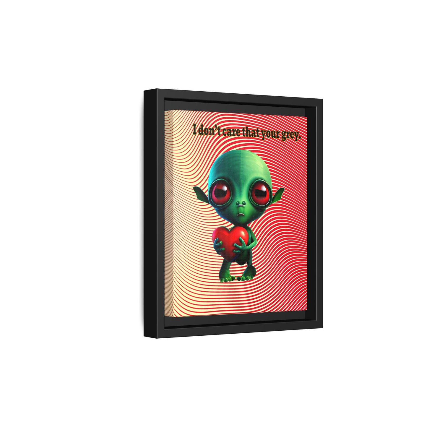 I don't care that your grey - framed canvas art (yellow-orange wave)