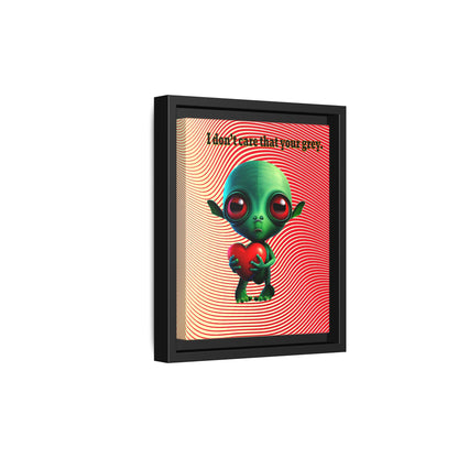 I don't care that your grey - framed canvas art (yellow-orange wave)