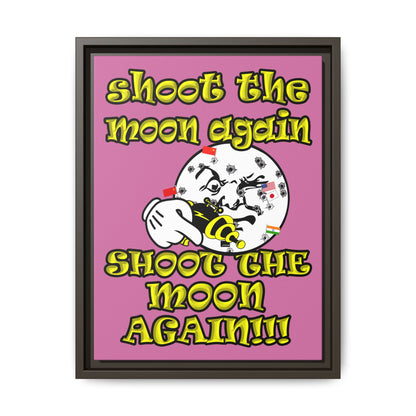 shoot the moon again - framed canvas art (light pink)