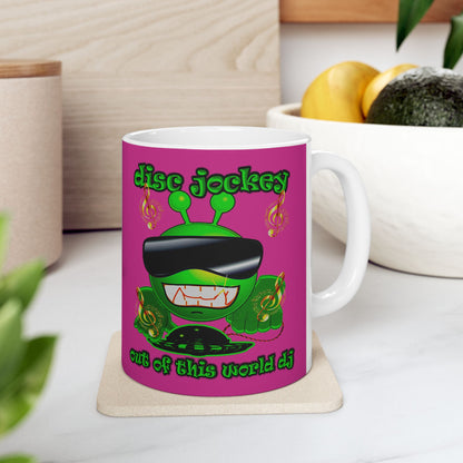 disc jockey - White Mug (pink)