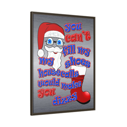 santa's shoes - framed canvas art (brushed nickel)