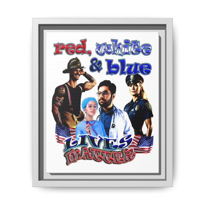 rw&b lives matter - framed canvas art (white)
