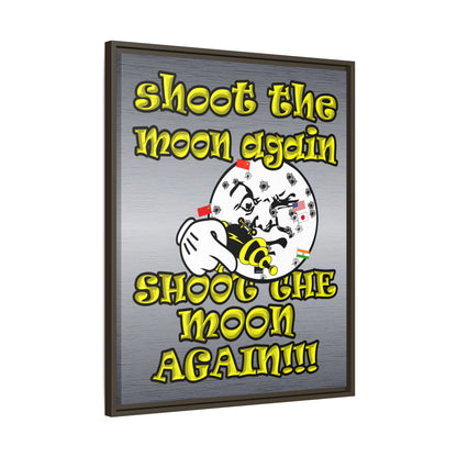 shoot the moon again - framed canvas art (brushed nickel)