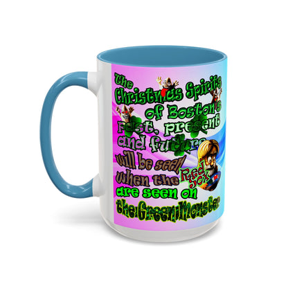 christmas spirits of boston - Accent Mug (light blue-pink wave)