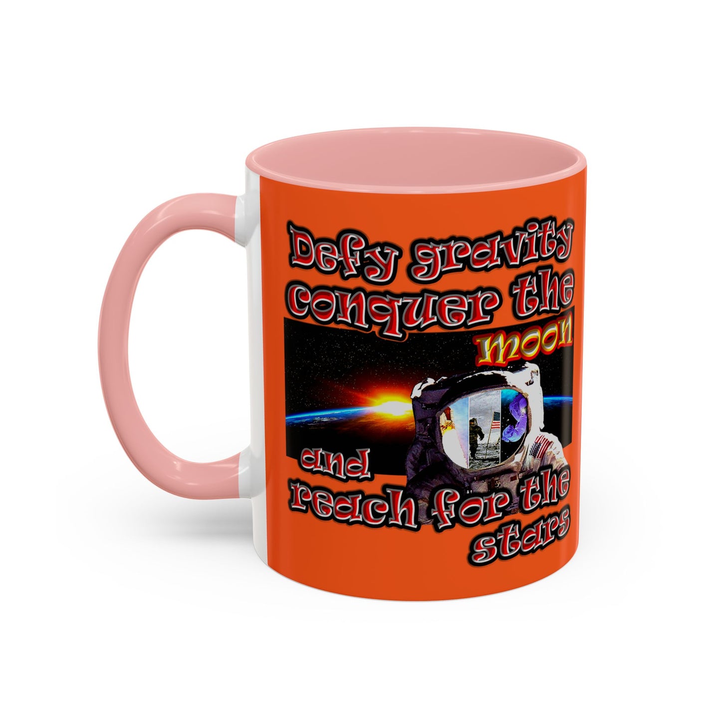 defy conquer reach - Accent Mug (orange)