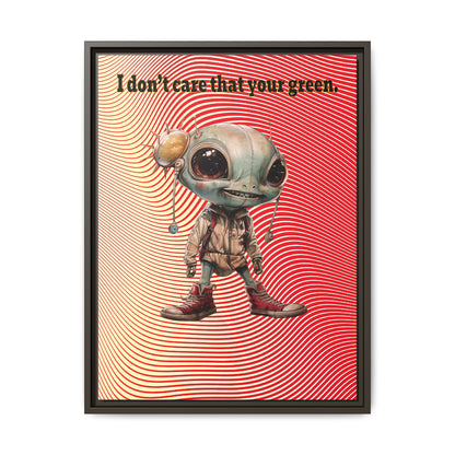 I don't care that your green - framed canvas art (yellow-orange wave)