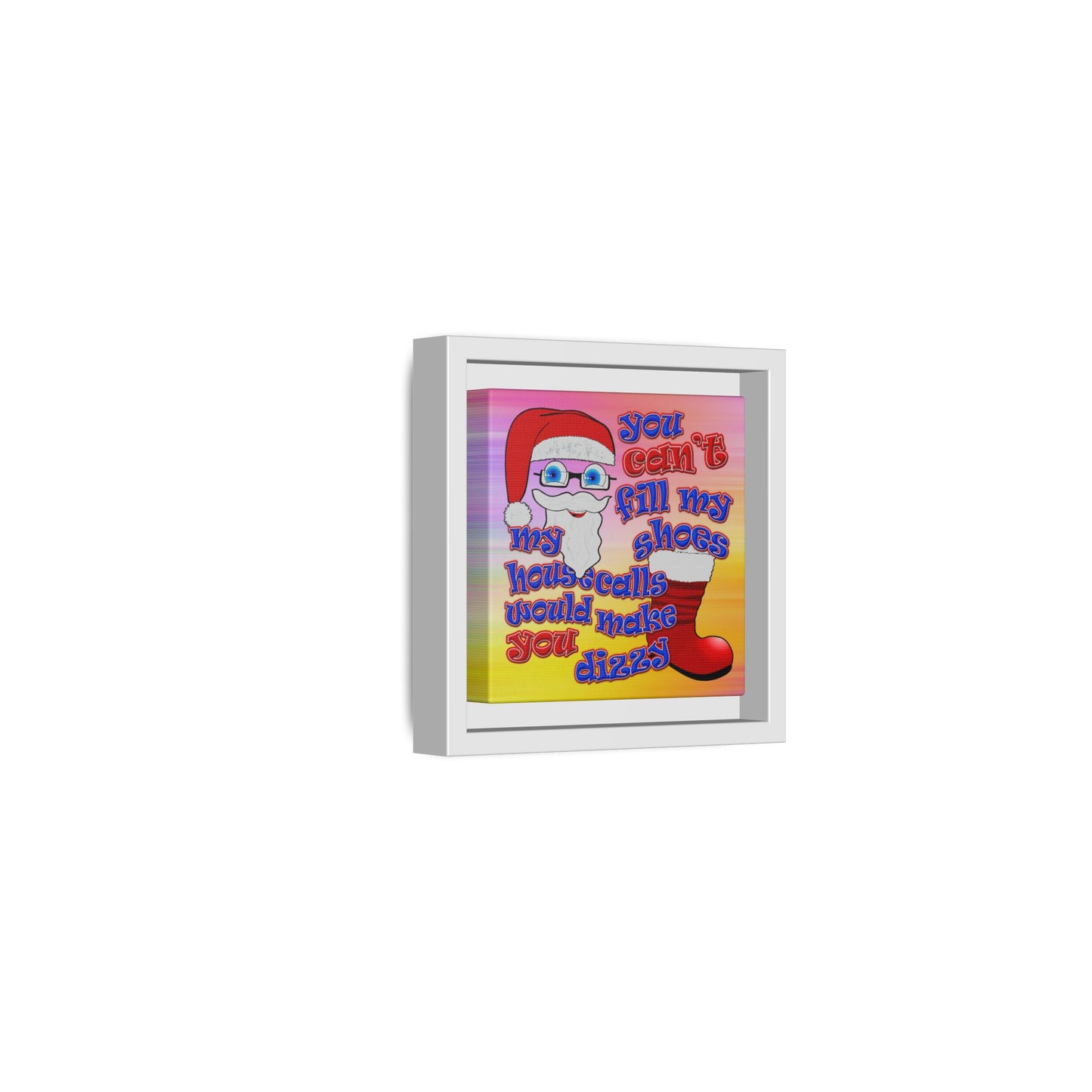santa's shoes - framed canvas art (color blur)