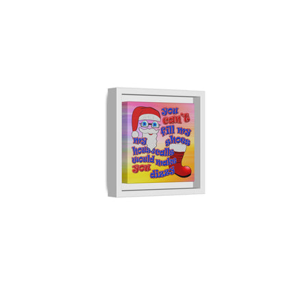 santa's shoes - framed canvas art (color blur)