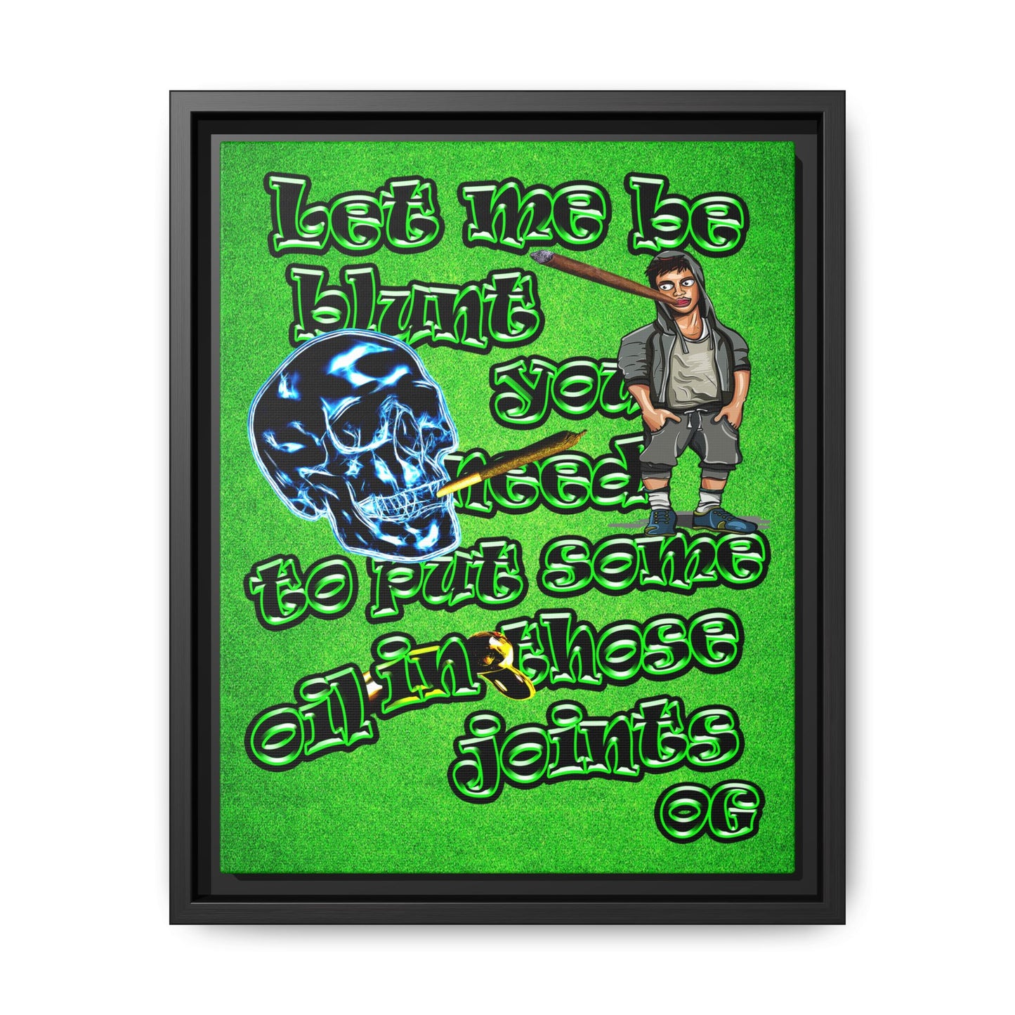 og - framed canvas art (green turf)