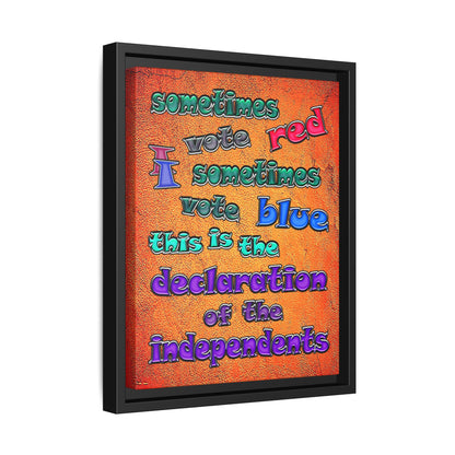declaration of the independents - framed canvas art (burnt orange)