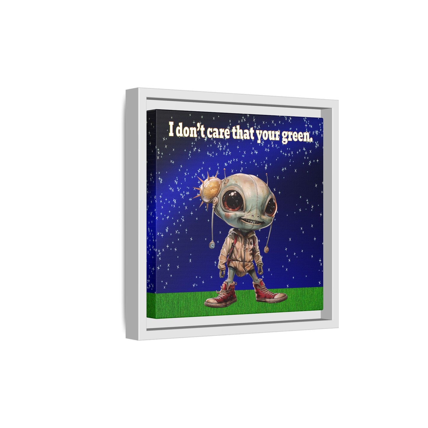I don't care that your green - framed canvas art ('snoops' background)