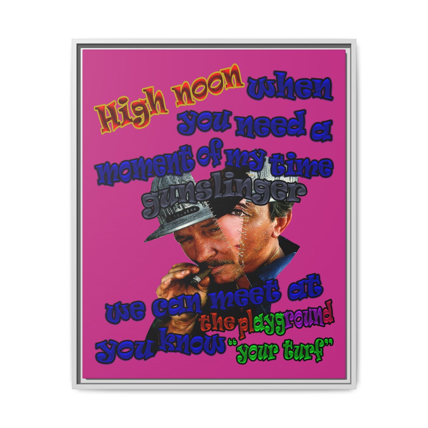 high noon - framed canvas art (pink)