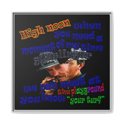 high noon - framed canvas art (black)