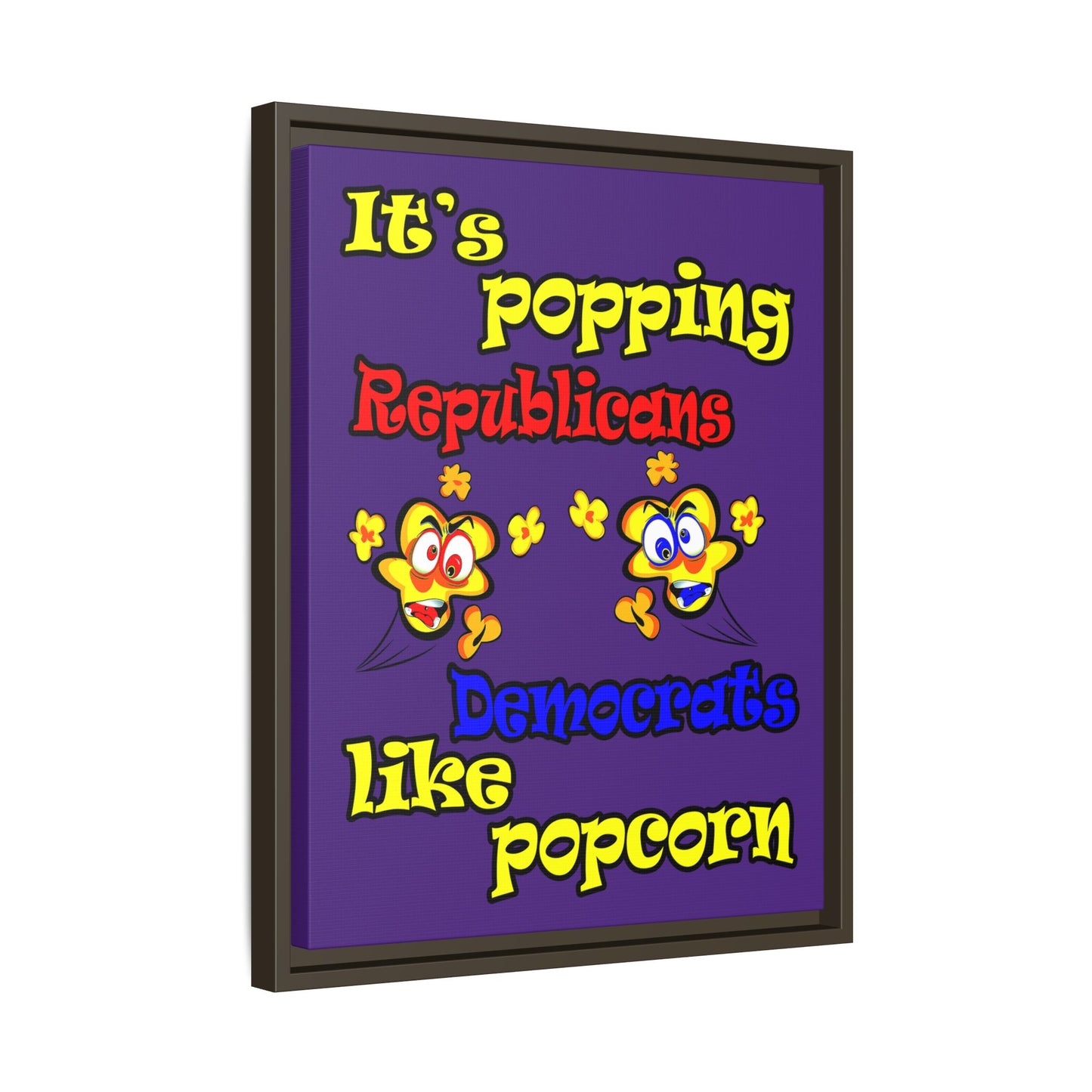 popping like popcorn - framed canvas art (purple)