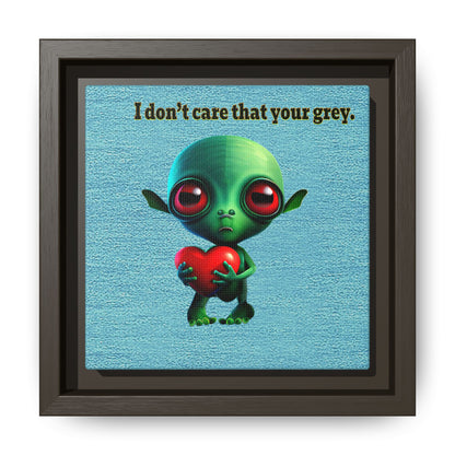 I don't care that your grey - framed canvas art (faded blue)