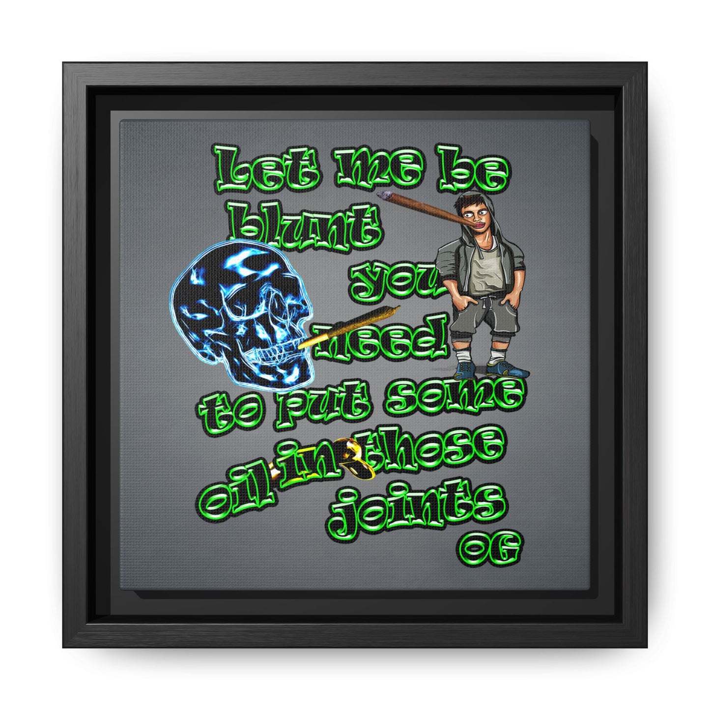 og - framed canvas art (grey-light grey)