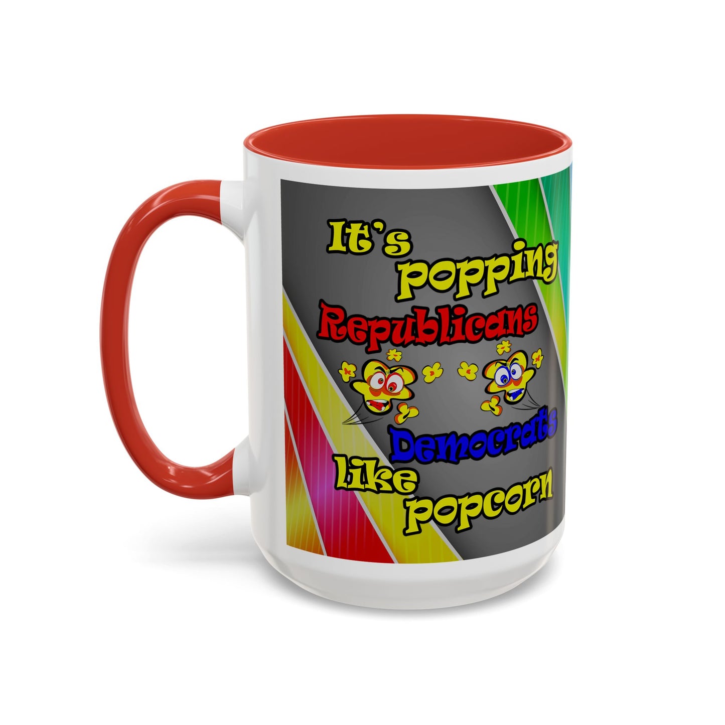 popping like popcorn - Accent Mug (rainbow split)