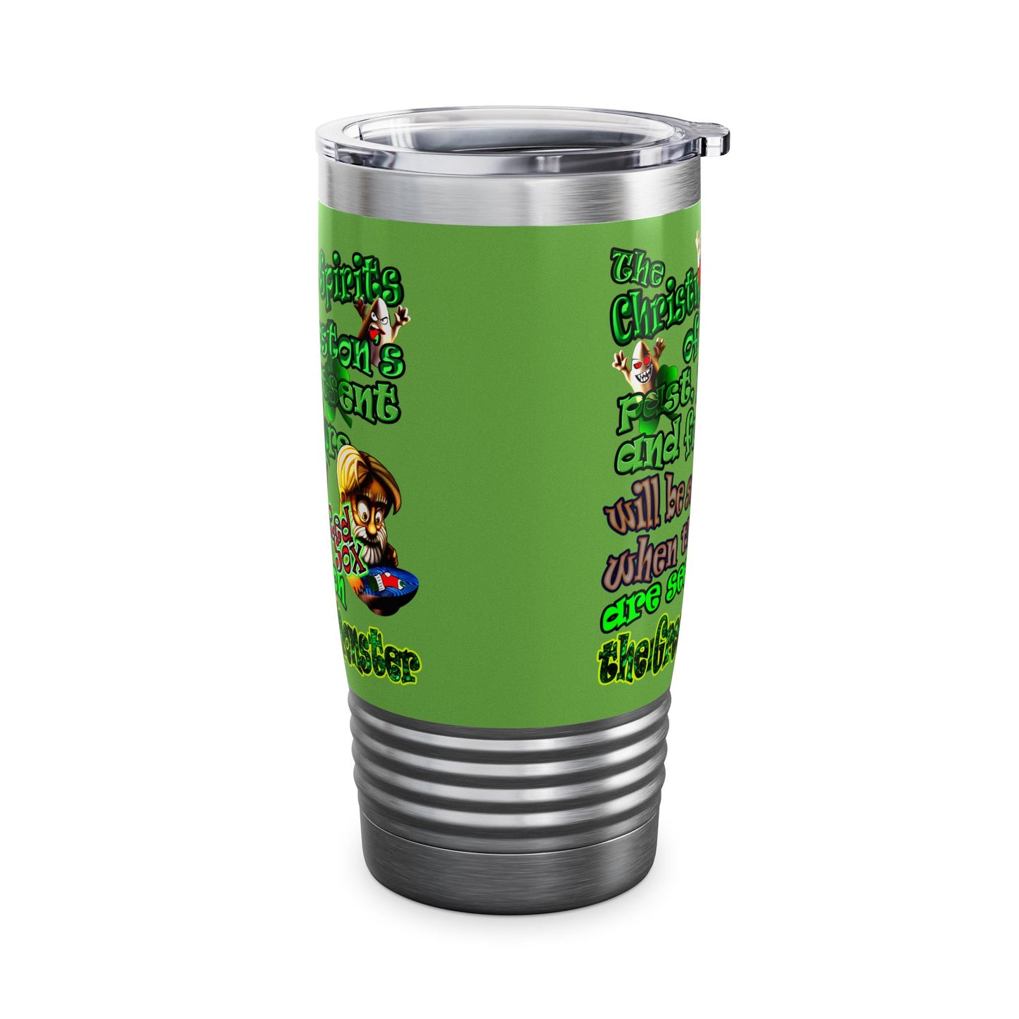 christmas spirits of boston - Ringneck Tumbler, 20oz (green)