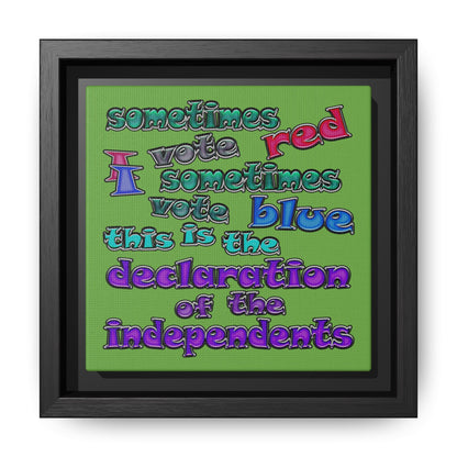 declaration of the independents - framed canvas art (green)