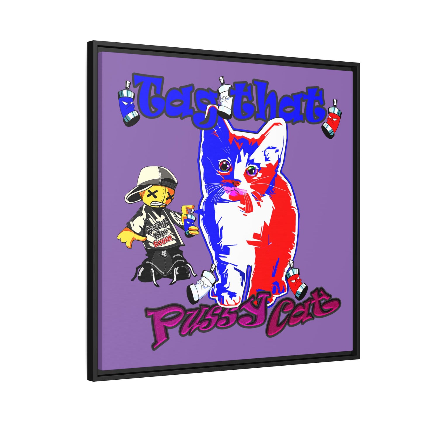 tag that - framed canvas art (light purple)