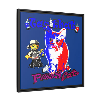 tag that - framed canvas art (dark blue)