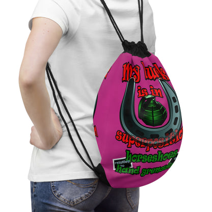 my luck - Drawstring Bag (pink)