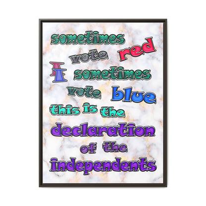 declaration of the independents - framed canvas art (white marble)