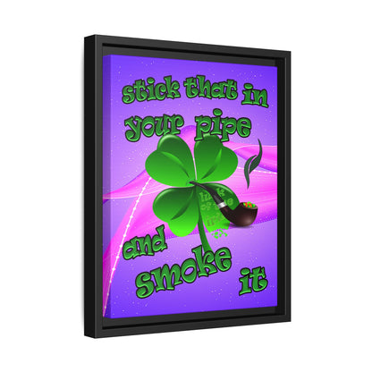 stick that in your pipe and smoke it - framed canvas art (purple-pink wave)